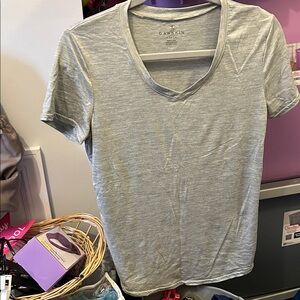 Danskin Women's Light Gray V-Neck Tee